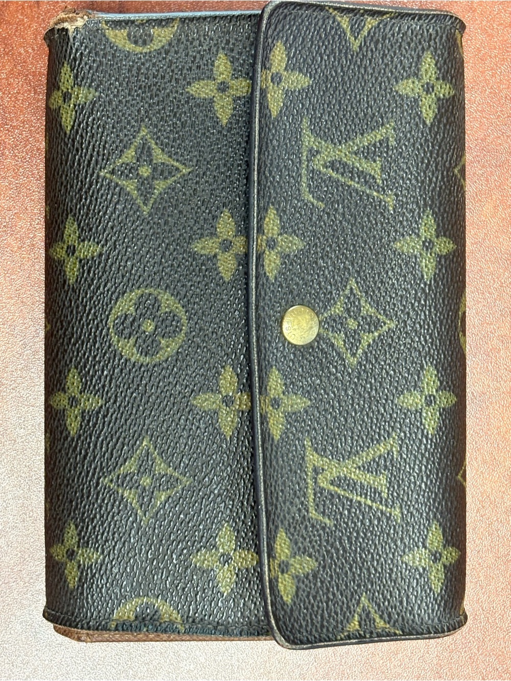 Louis Vuitton Monogram Snap Closure Wallet in Brown and Gold - Picture 1 of 14